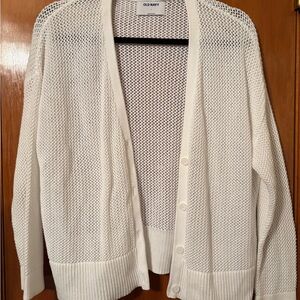 Old Navy Women's White Lightweight Cardigan
